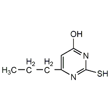 4-hydroxy-2-mercapto-6-propylpyrimidine structural formula