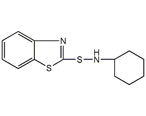 N-cyclohexyl-2-benzothiazole sulfenic acid amide structural formula